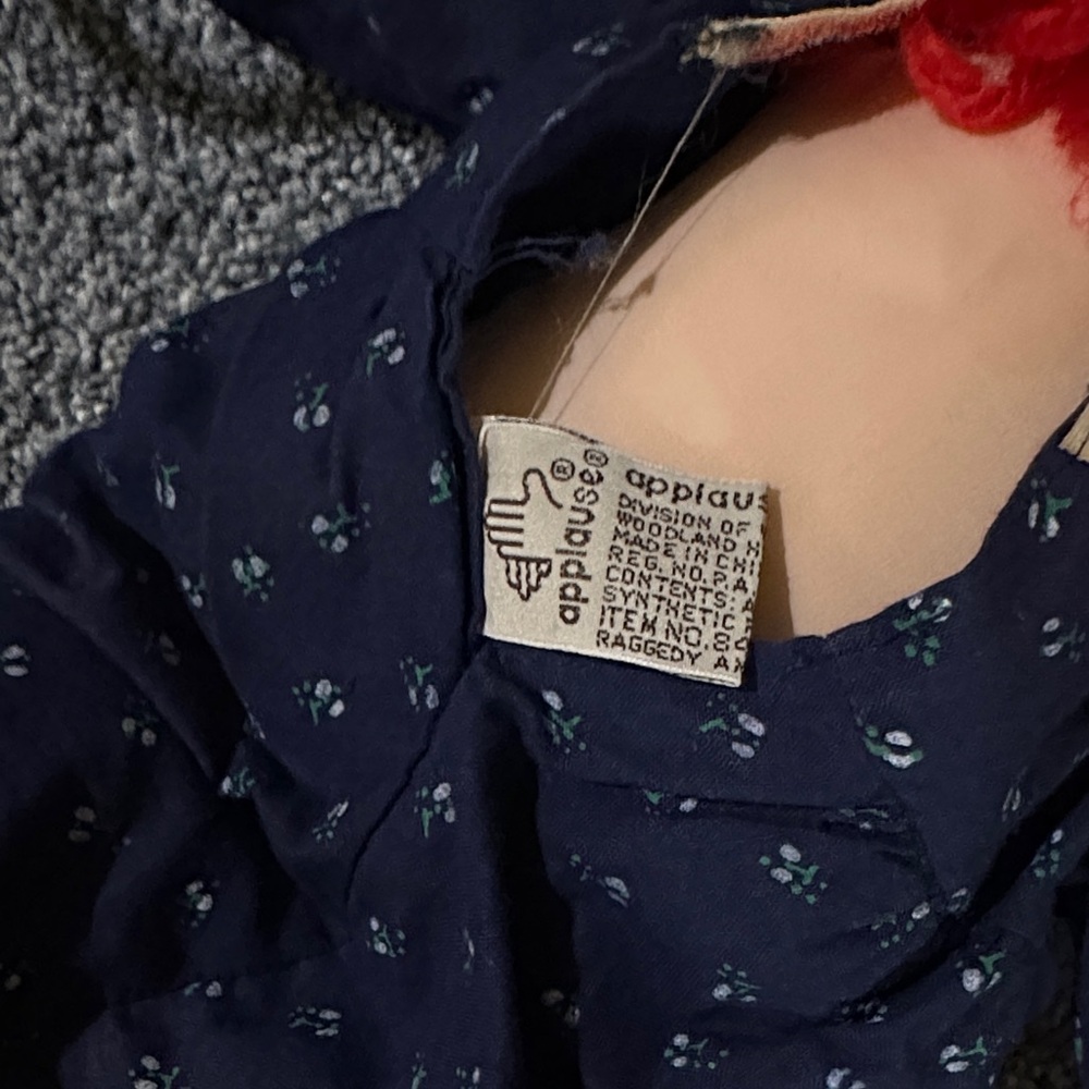 Vintage Applause I love You Raggedy Ann Soft Doll 18”  Embroidered Face - Picture 4 of 5